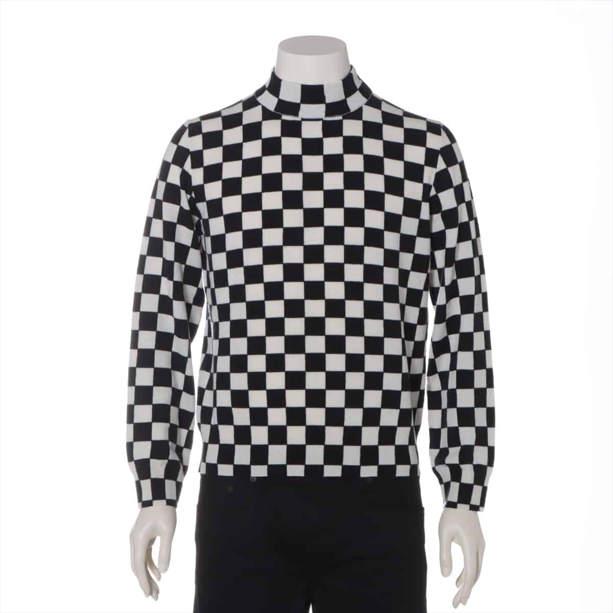 CELINE Wool & Nylon Knit M Men's Black × White  2A366997D Eddie period