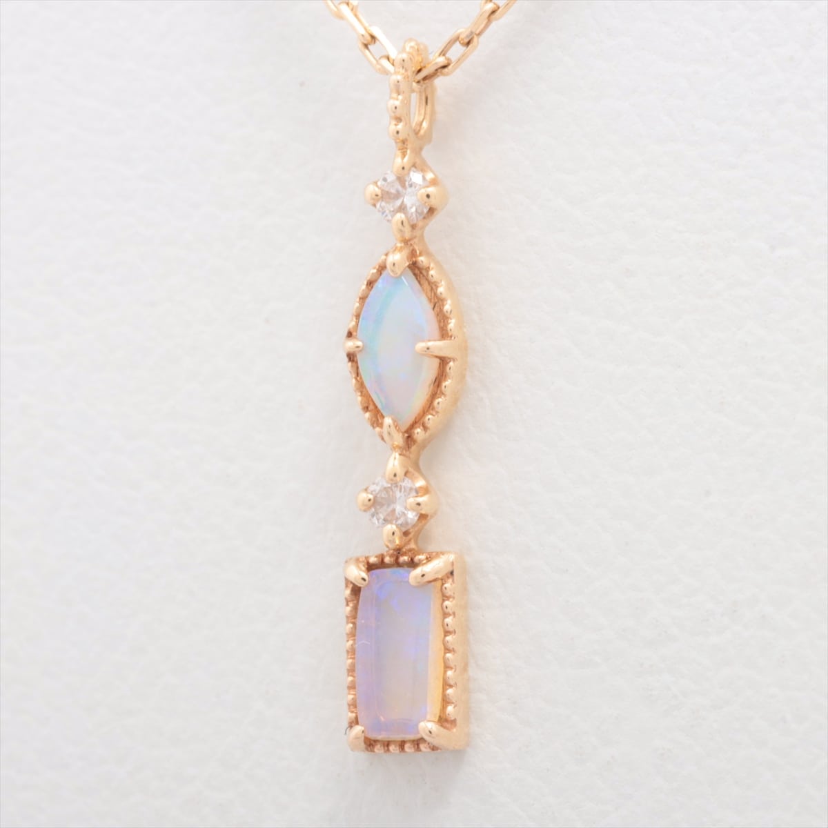 Aget Opal diamond Necklace K10(YG) 0.9g 0.02