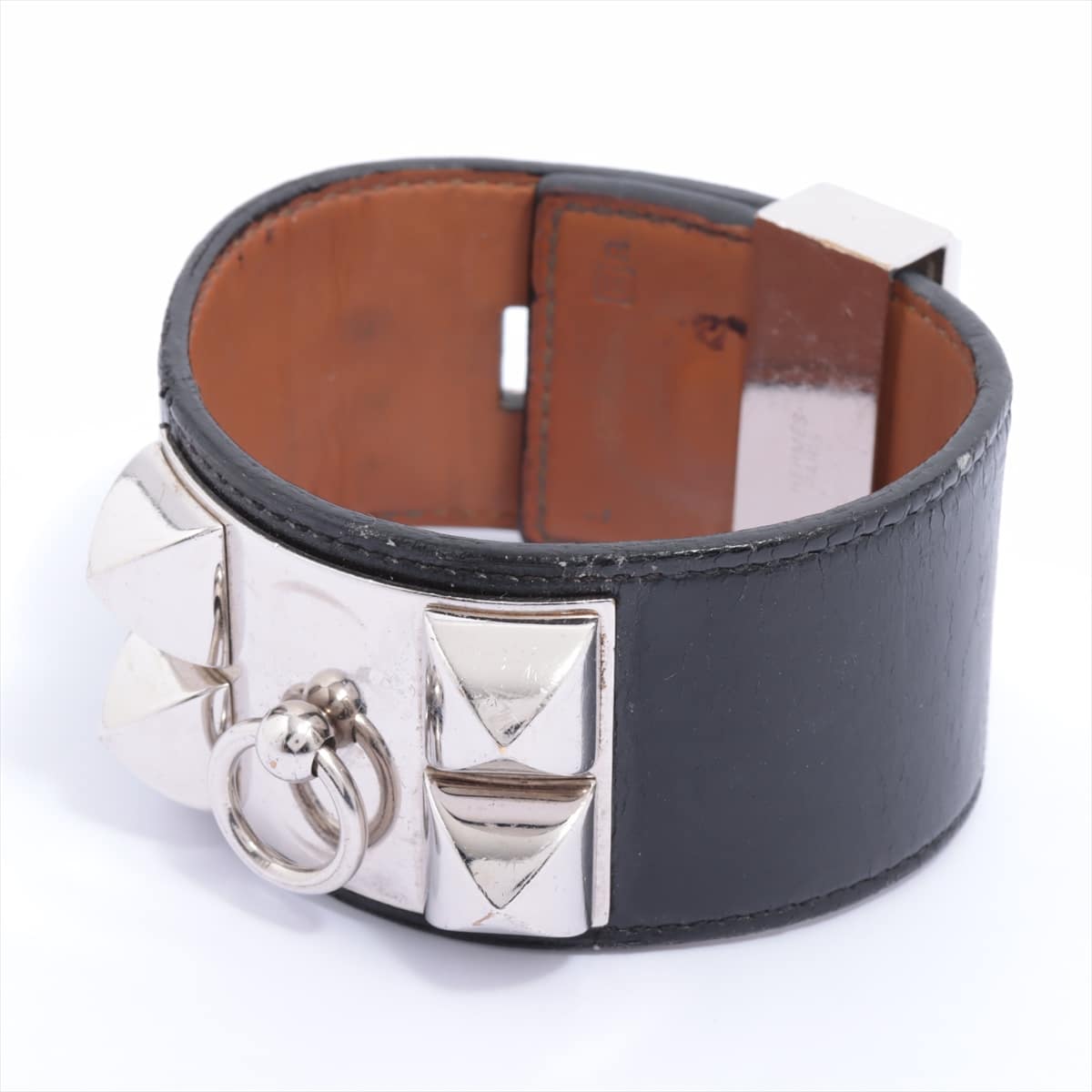 Hermès Collier de Chien □R: 2014 Bracelet GP & Leather Black