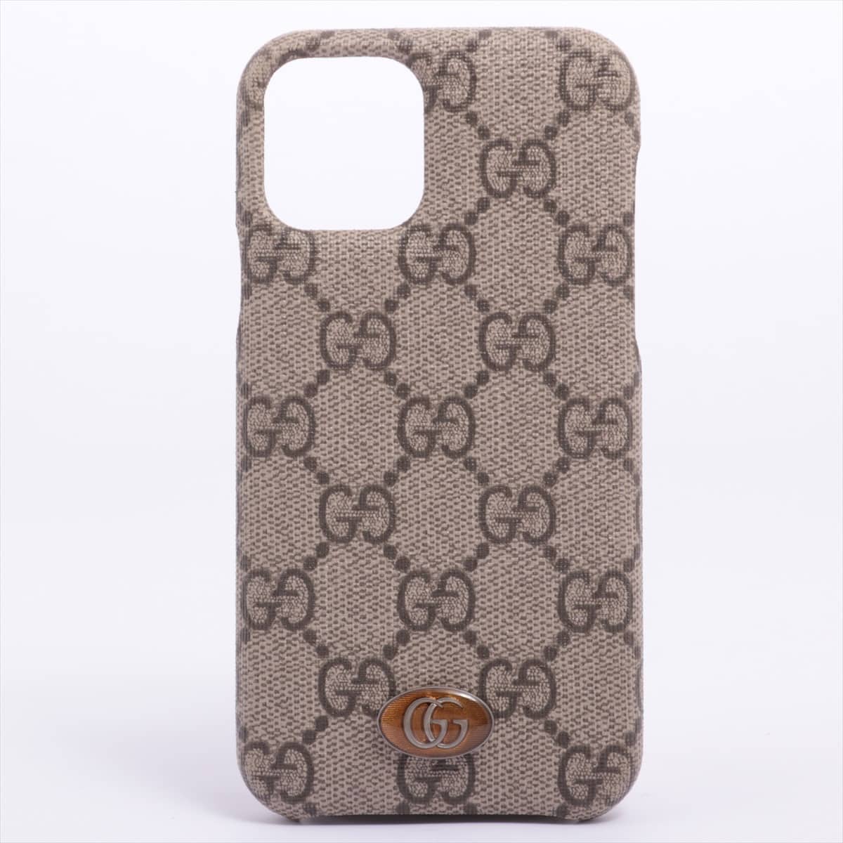 Gucci GG Supreme 623093 PVC & leather Mobile phone case Beige