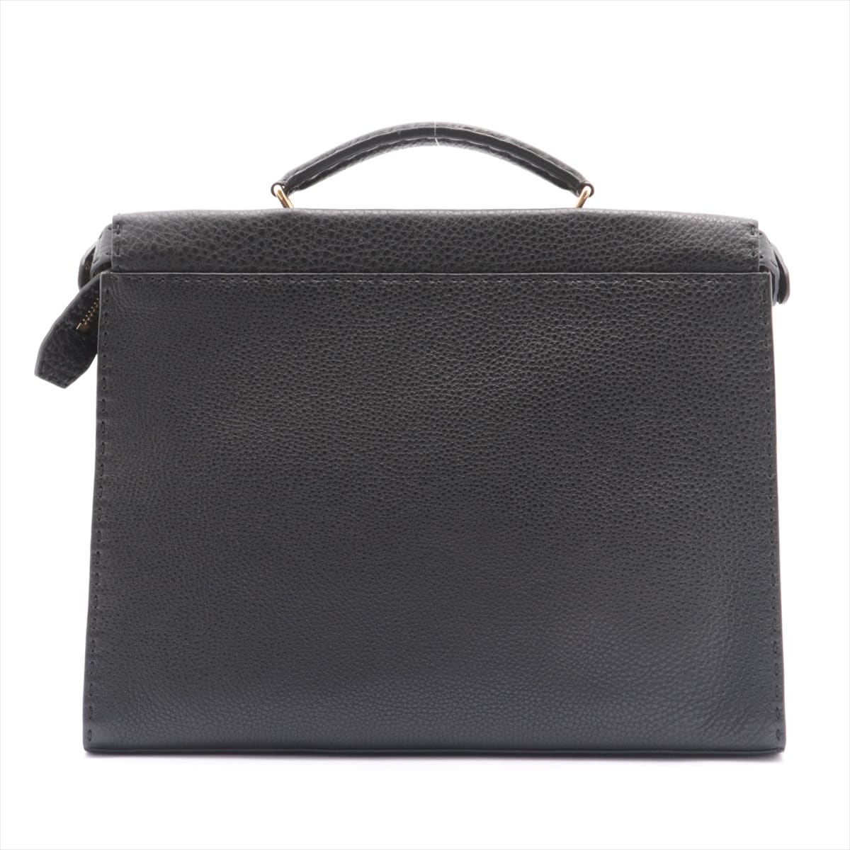 Fendi Selleria Peekaboo Fit Leather 2way handbag Black 7VA406 Monster
