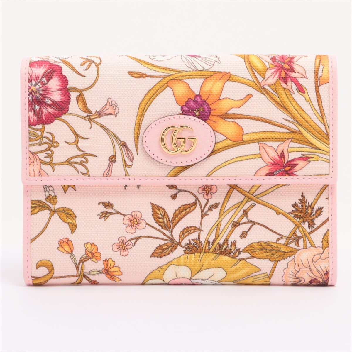 Gucci GG flora 577350 Canvas & leather Pouch Pink