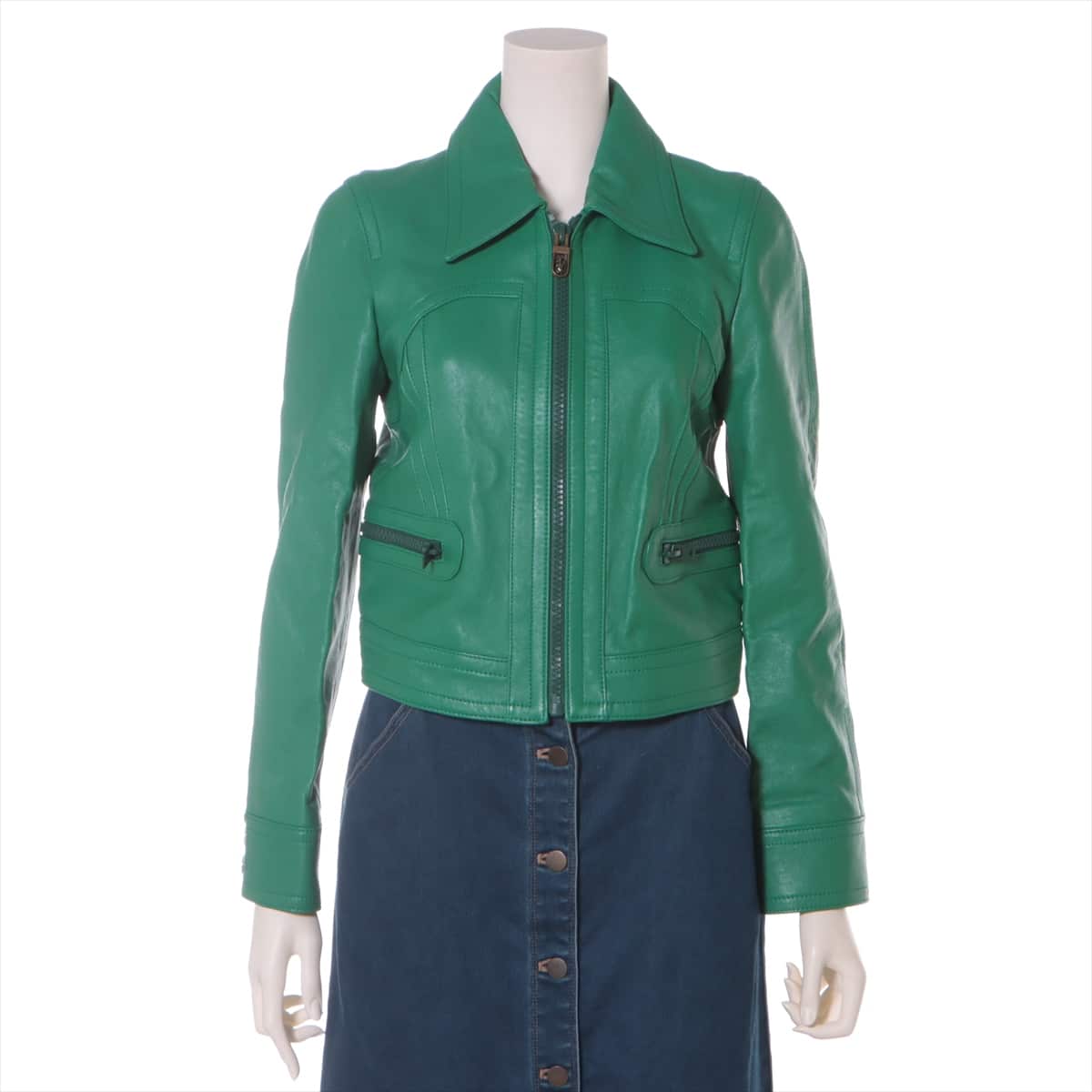 COACH Lam Leather jacket 0 Ladies' Green  11000065