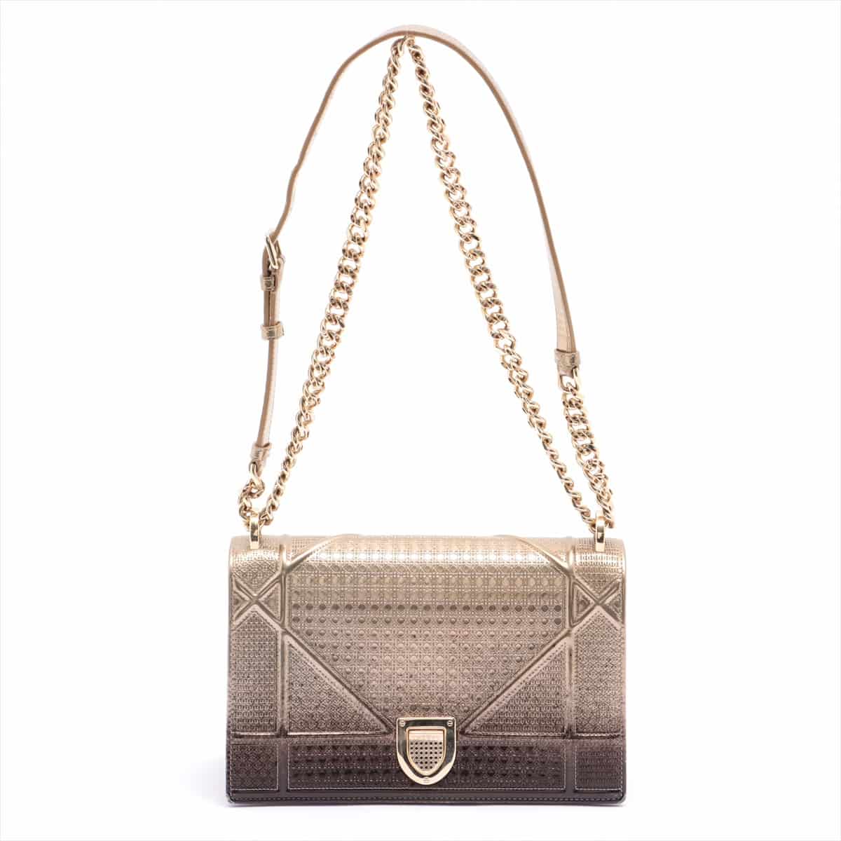 Christian Dior Diorama Leather Chain shoulder bag Gold