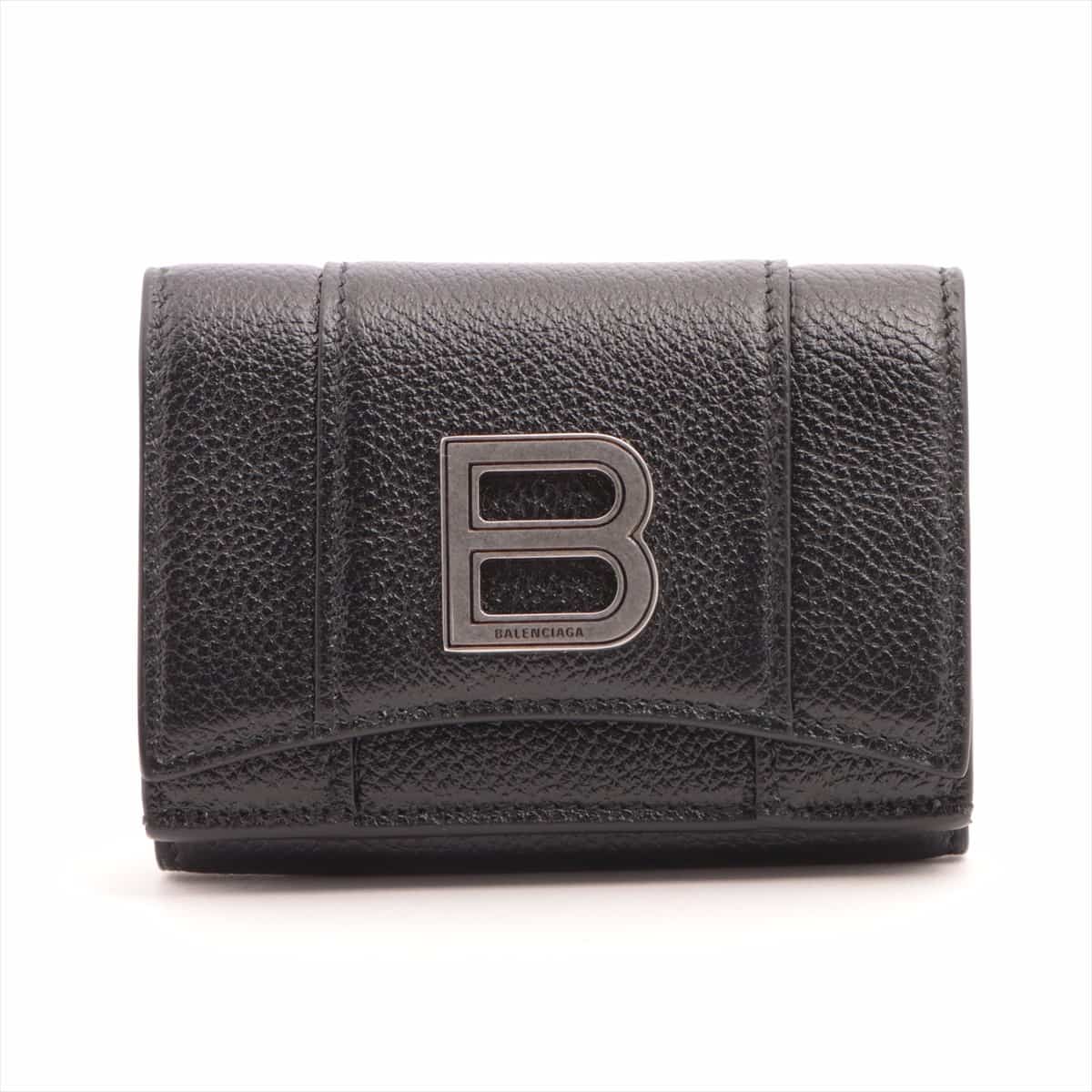 Balenciaga Hourglass 600212 Leather Wallet Black