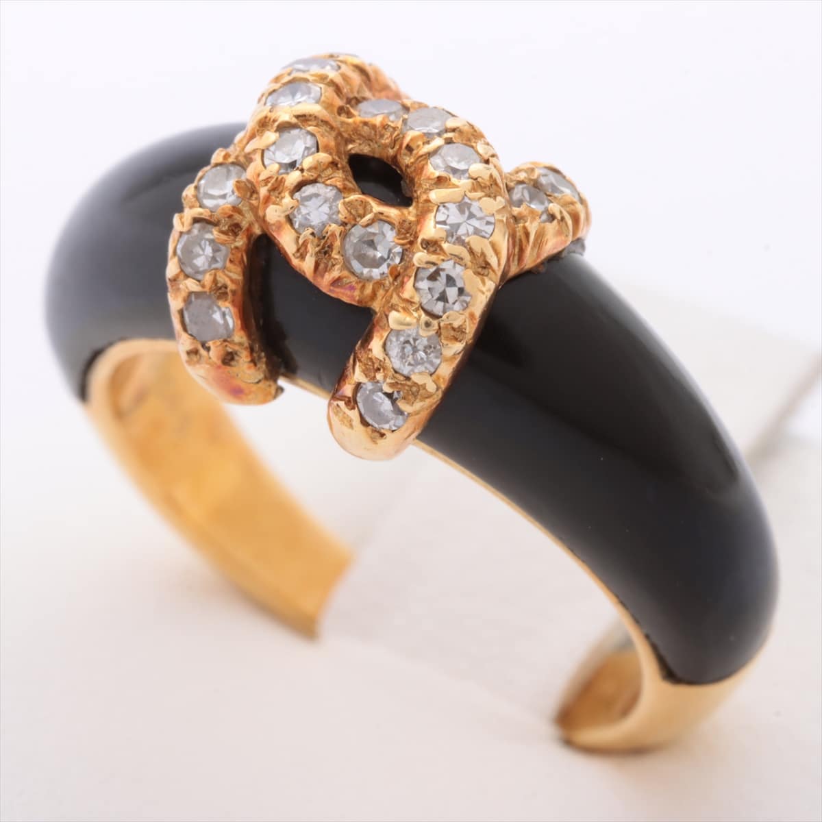 Cartier 2C Onyx diamond rings 750(YG) 5.8g 50