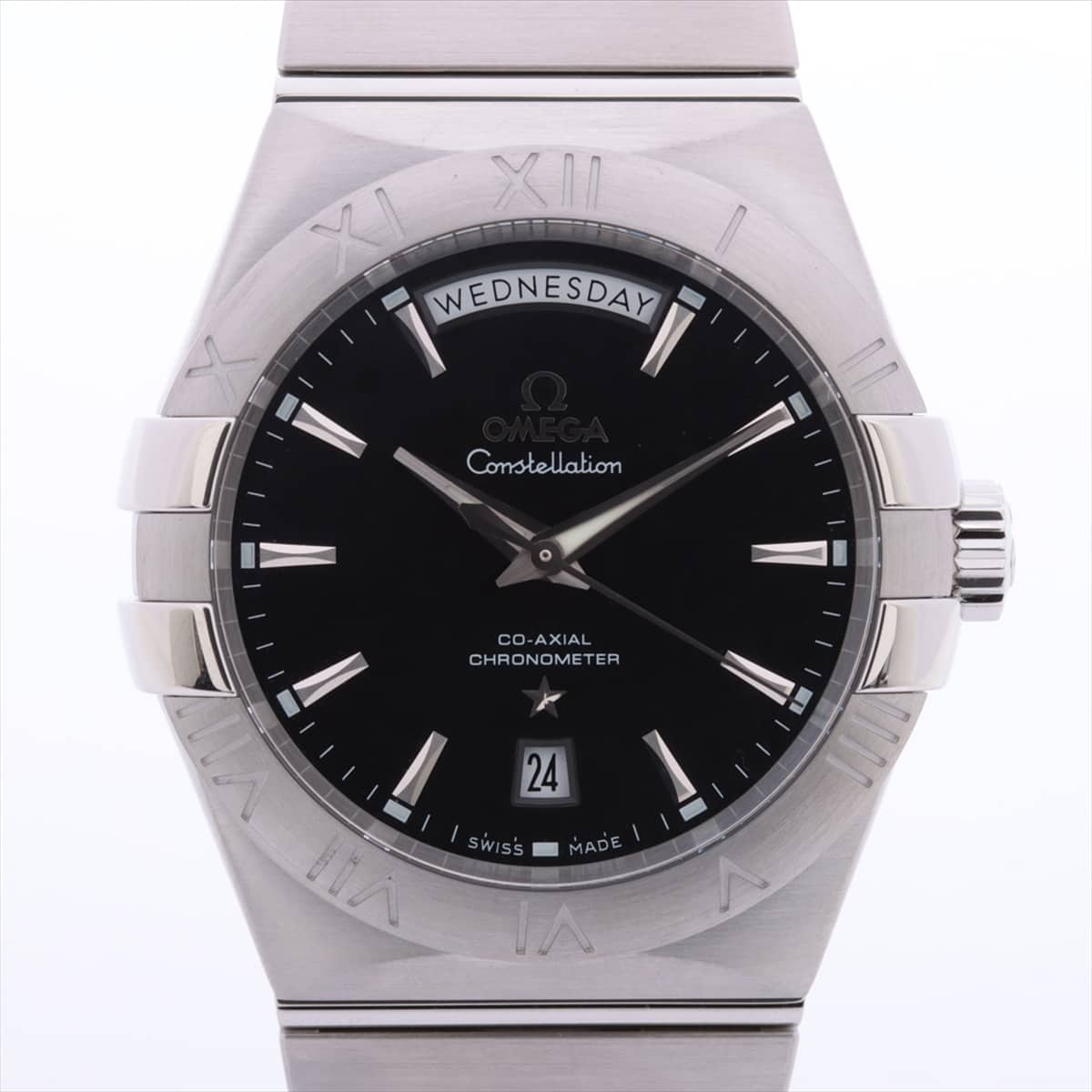 Omega Constellation Day Date 123.10.38.22.01.001 SS AT Black-Face Back suke