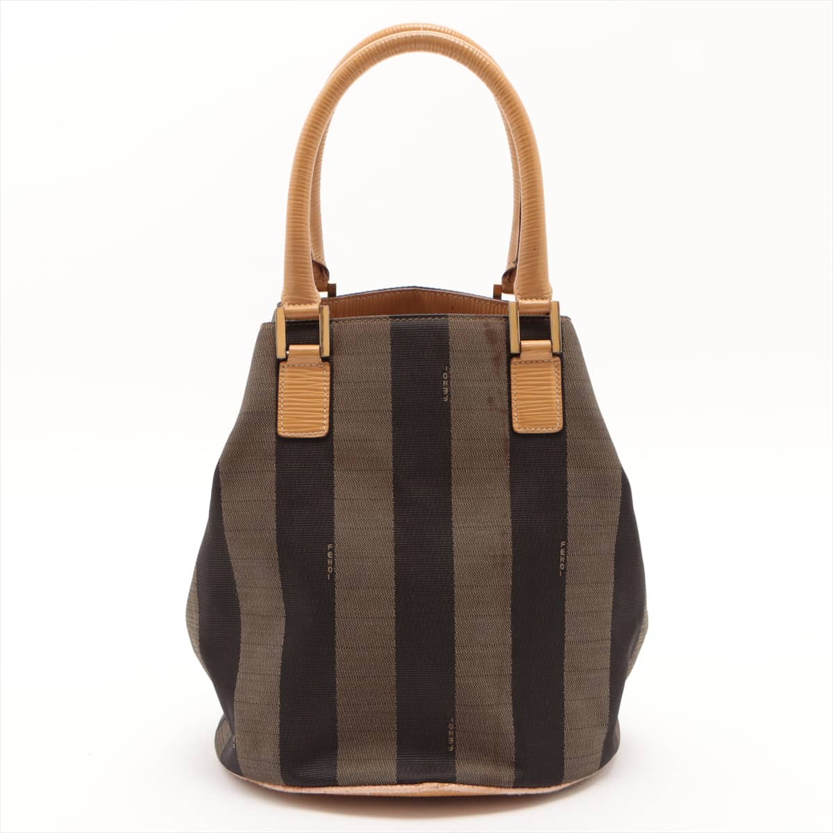Fendi Pecan Canvas & leather Hand bag Brown