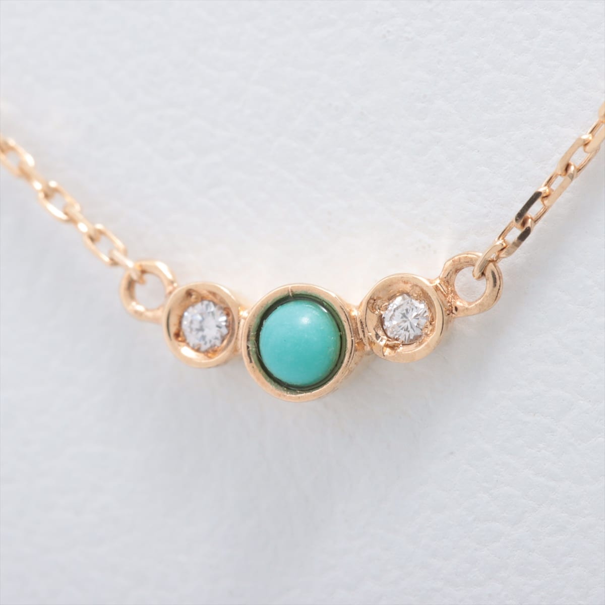 Aget Turquoise diamond Necklace K10(YG) 1.0g 0.01