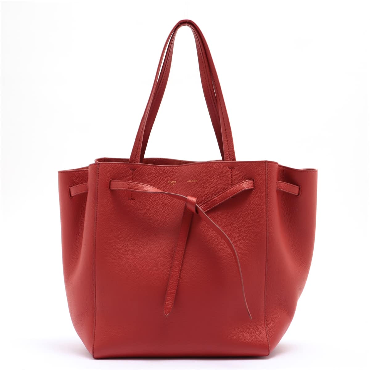 CELINE Hippo Phantom Small Leather Tote bag Red