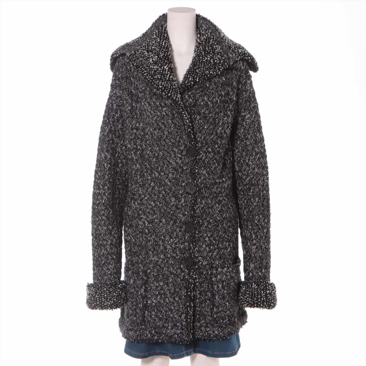Chanel P42 Wool & Cashmere coats 42 Ladies' Black  Coco Button