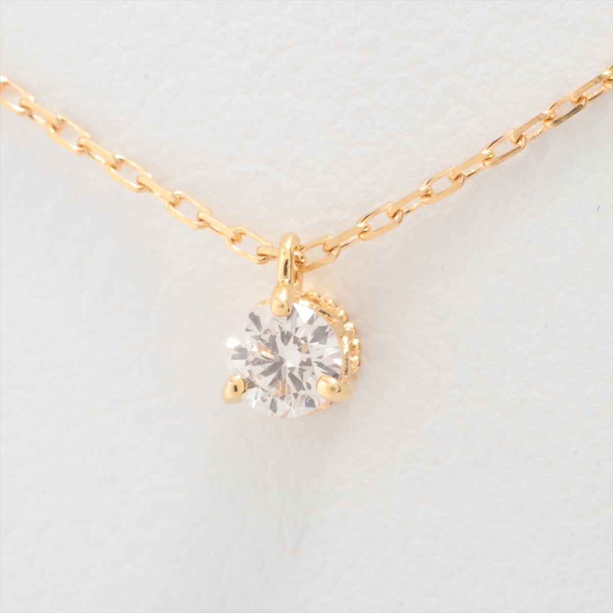 Aget diamond Necklace K18(YG) 0.9g 0.08
