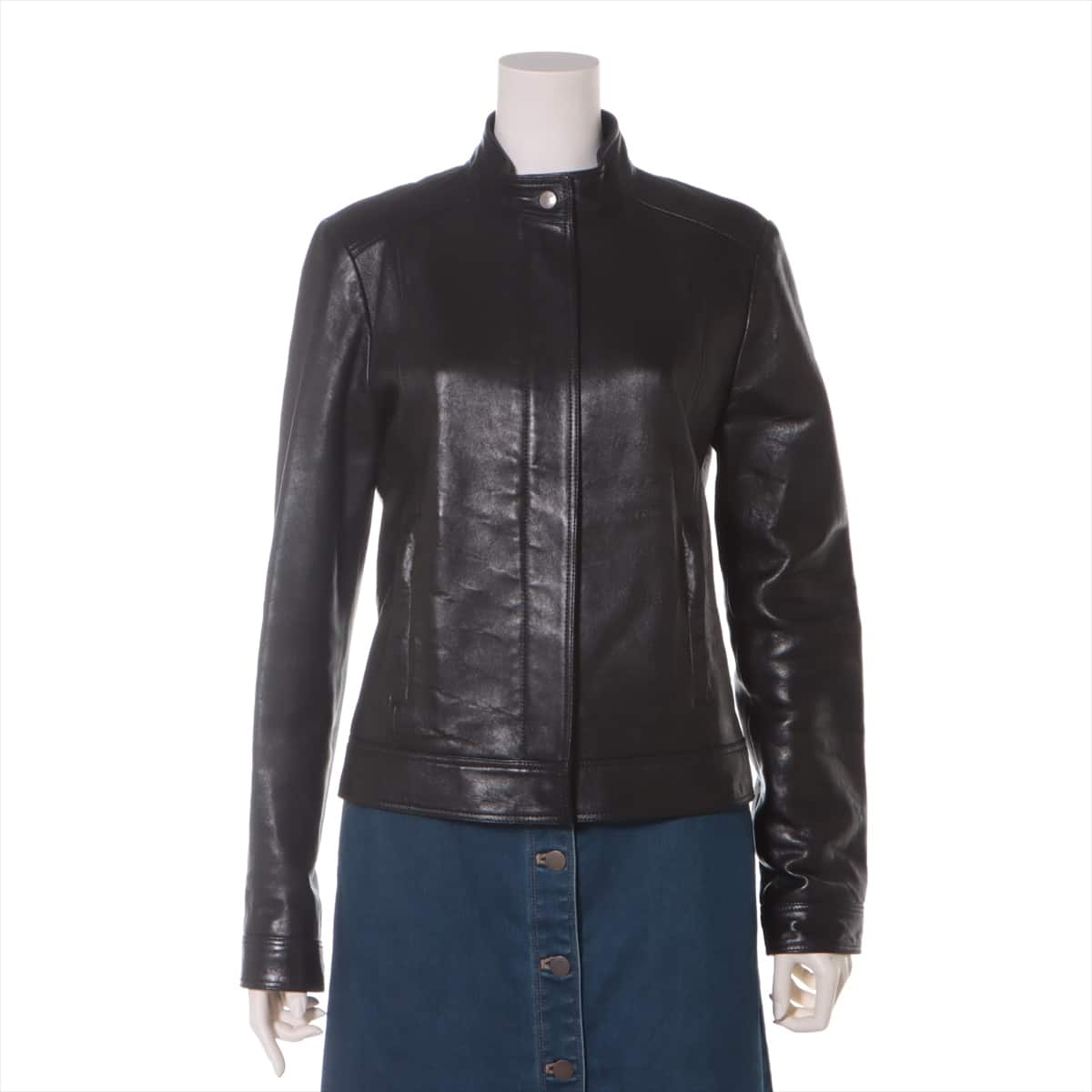 Gucci Lam Leather jacket 42 Ladies' Black  290487