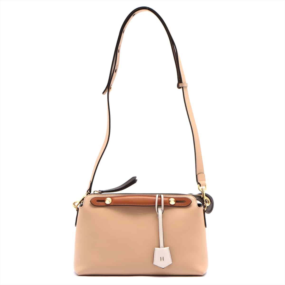 Fendi By the Way Leather 2way shoulder bag Beige 8BL146 Initial