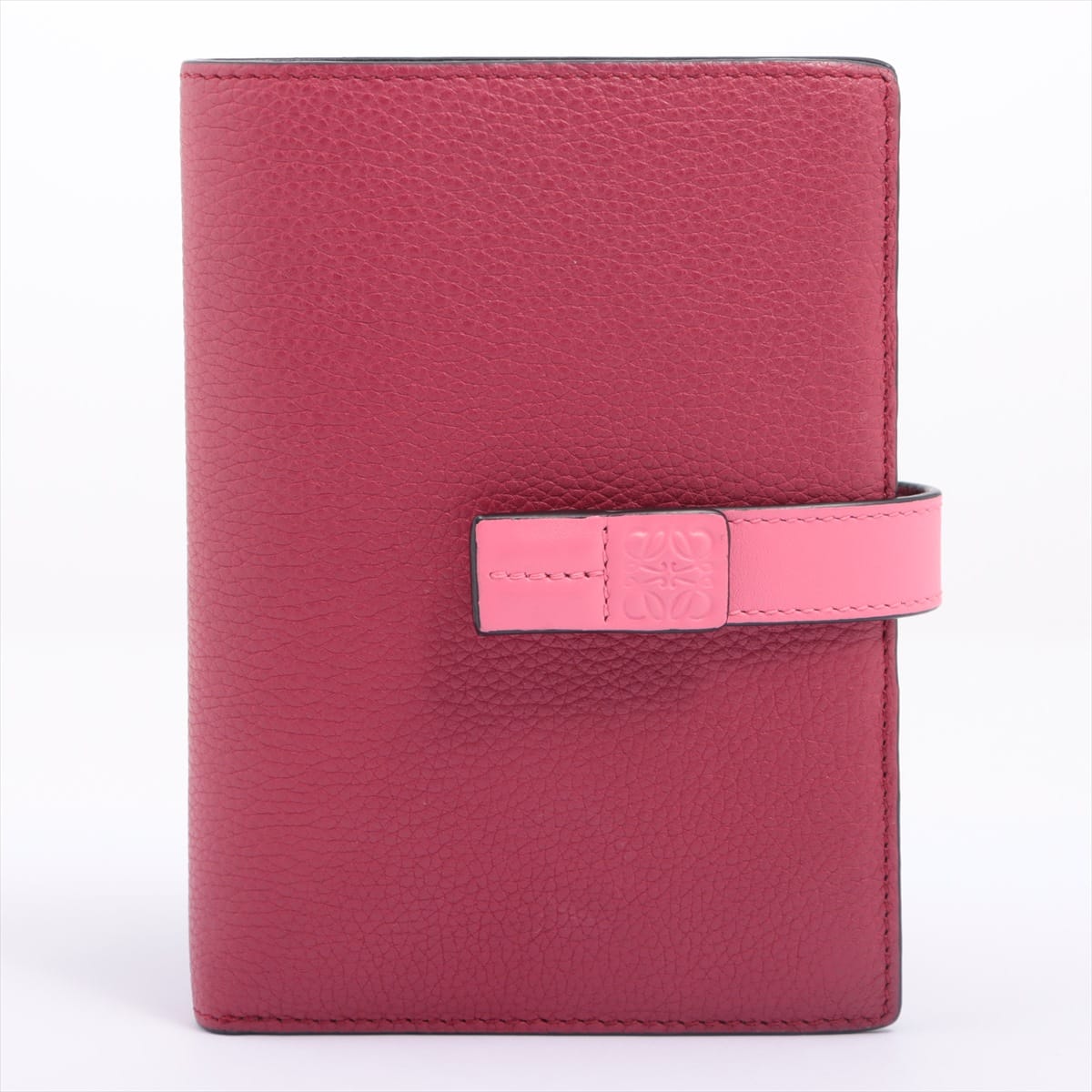 Loewe Anagram Medium Vertical Wallet Leather Compact Wallet Bordeaux