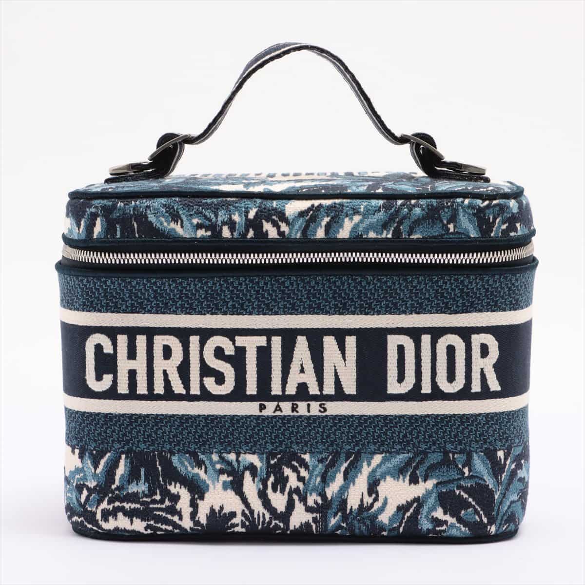 Christian Dior Dior Palms canvas Vanity bag Blue x white