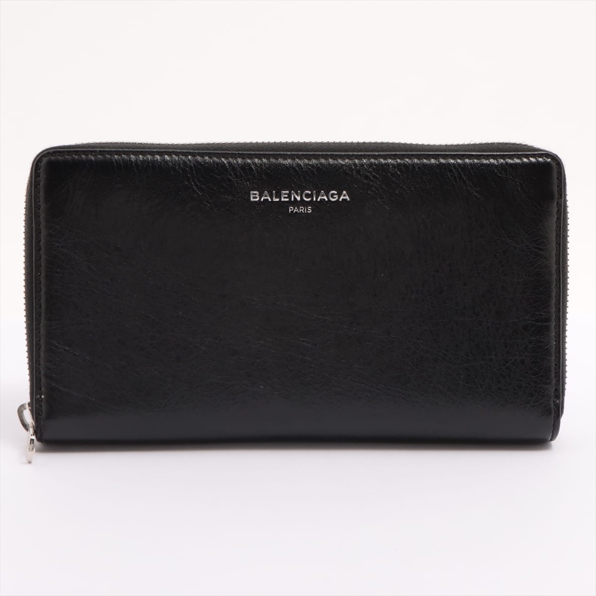 Balenciaga Everyday Leather Round-Zip-Wallet Black