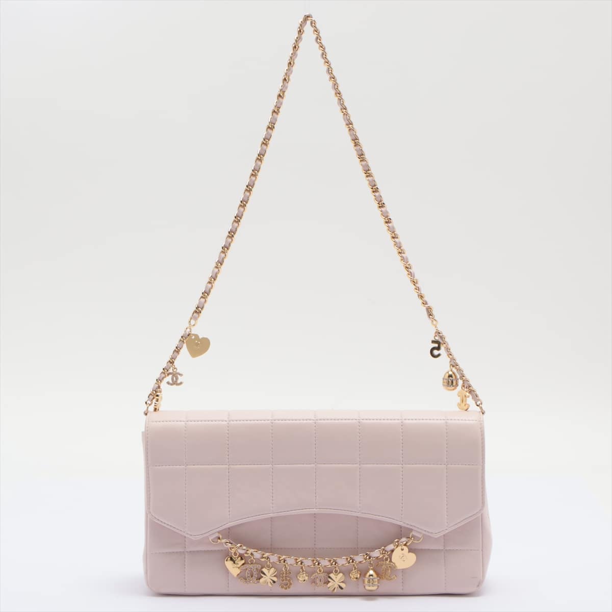 Chanel Chocolate Bar Lambskin Chain shoulder bag Charm Pink Gold Metal fittings 7XXXXXX