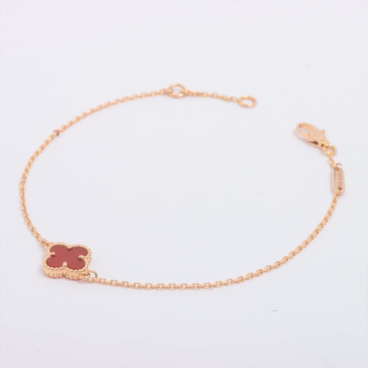 Van Cleef & Arpels Sweet Alhambra Carnelian Bracelet 750(YG) 1.8g