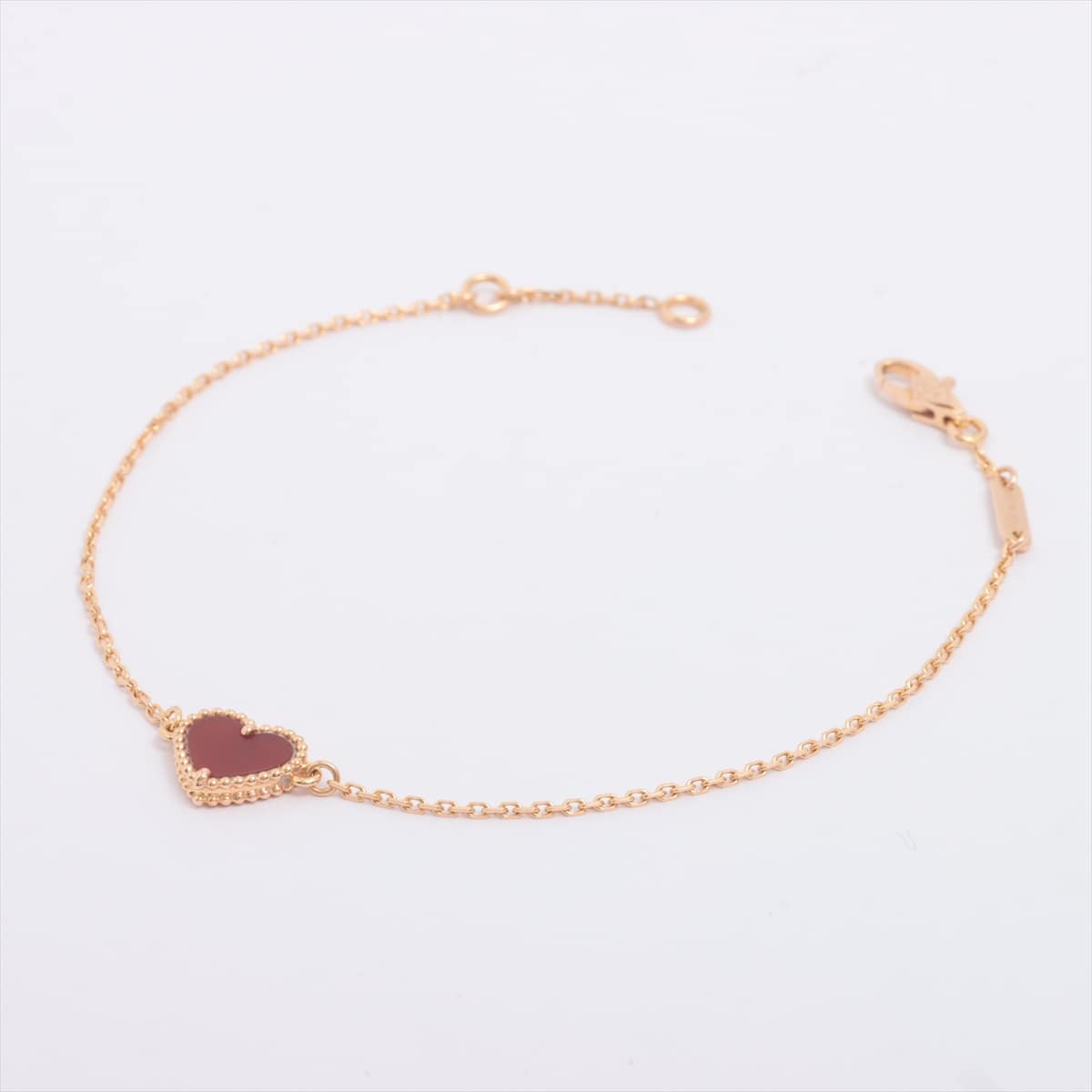 Van Cleef & Arpels Sweet Alhambra hearts Carnelian Bracelet 750(YG) 1.8g