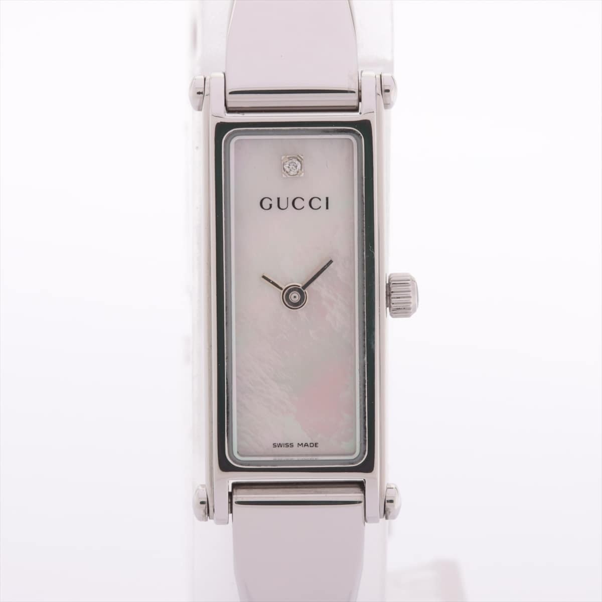 Gucci Bangle Watch 1500L SS QZ Pink MOP dial 1P diamond