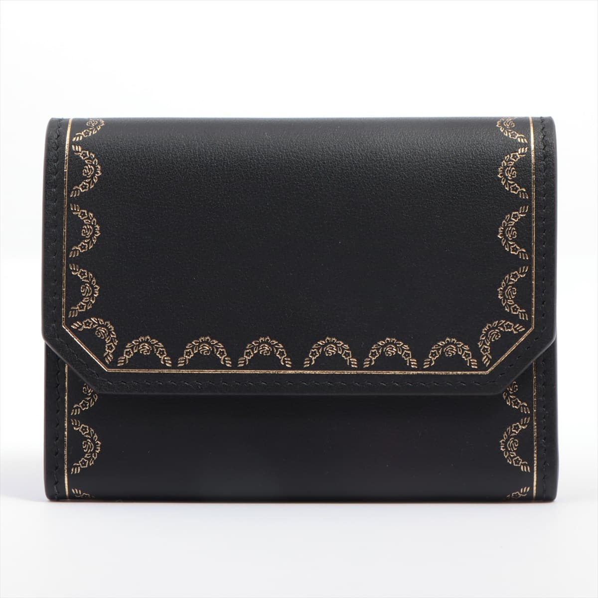 Cartier Garland Doo Cartier Leather Compact Wallet Black