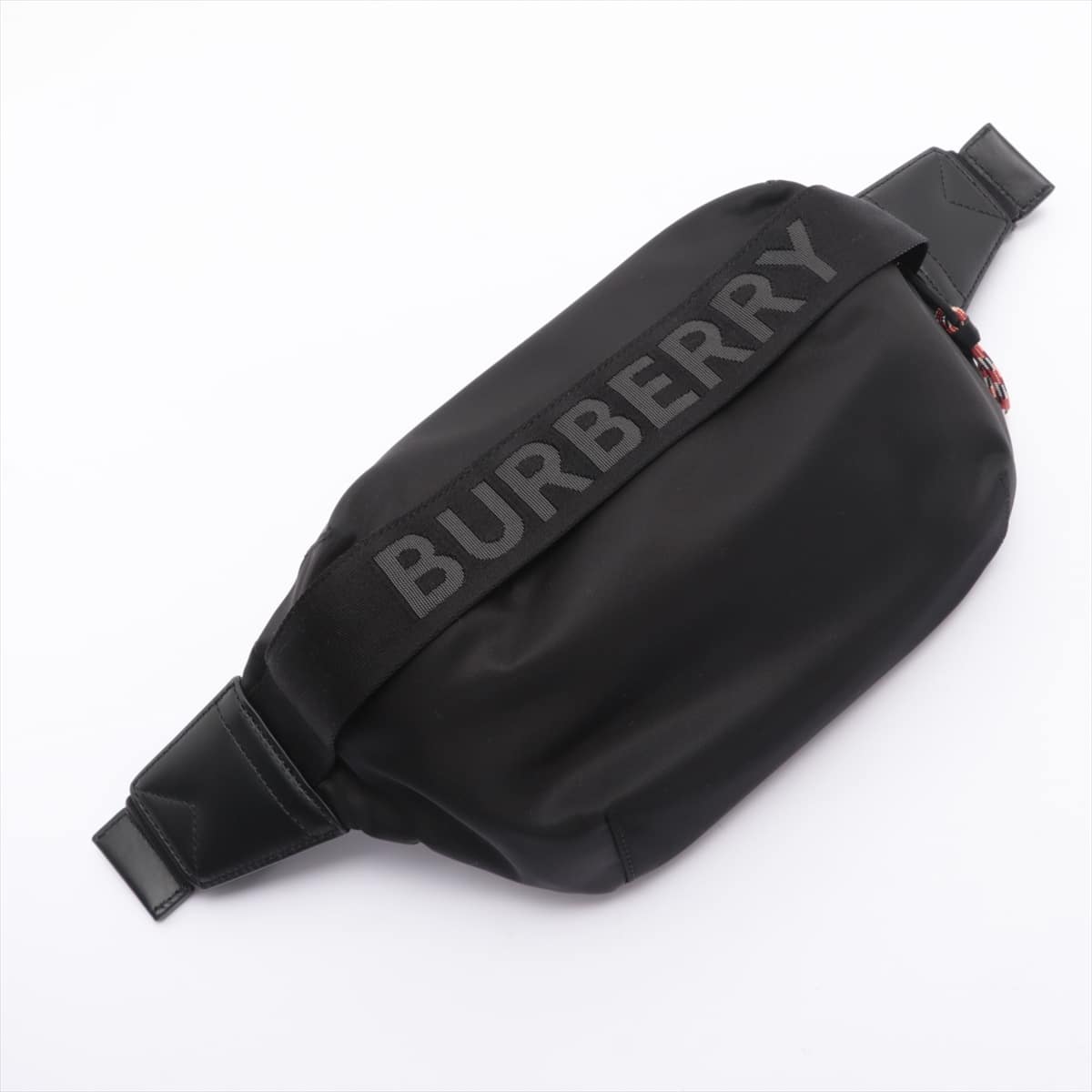 Burberry Logo Nylon & Leather Sling backpack Black 8025668