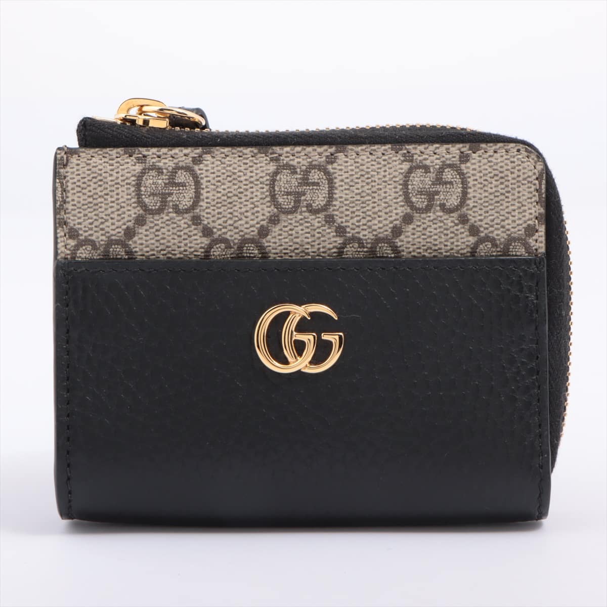 Gucci GG Marmont 658609 PVC & leather Coin purse black x beige
