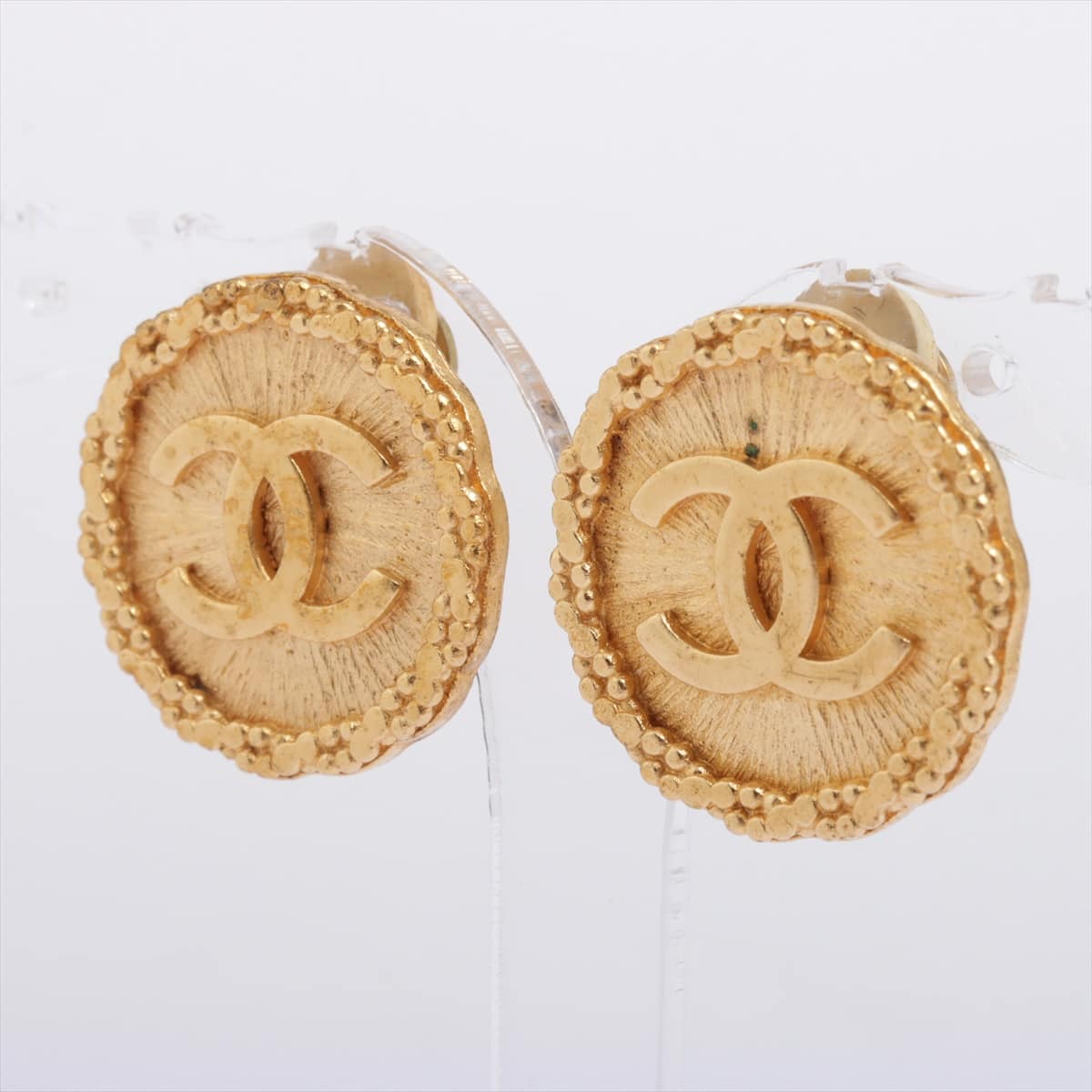 Chanel Coco Mark 95A Earrings (for both ears) GP Gold