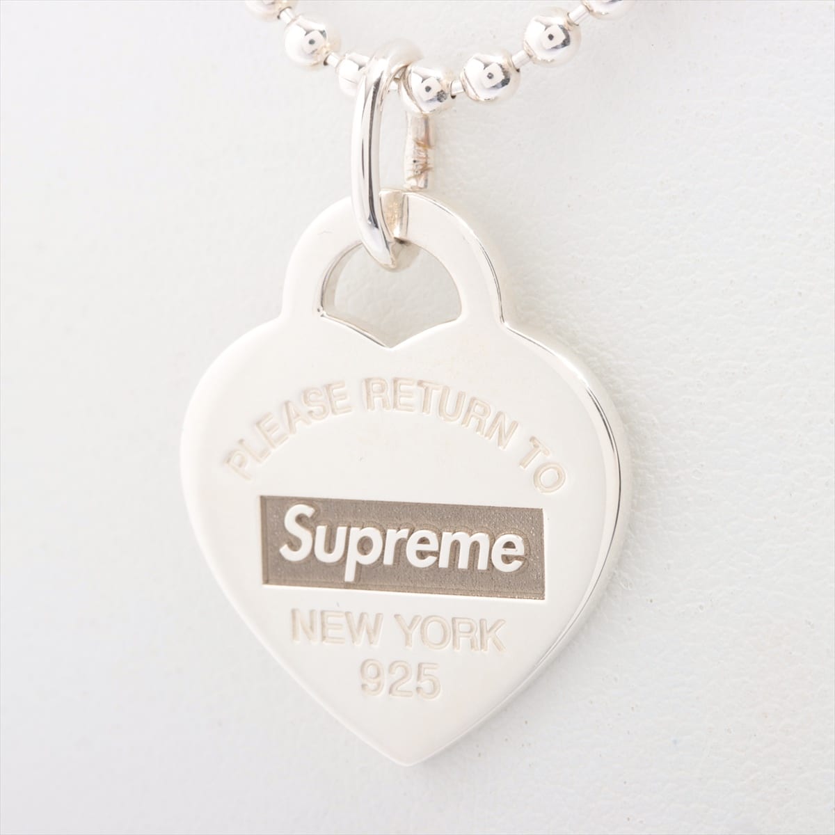 Supreme x Tiffany Return To Tiffany Heart Tag Necklace 925 16.9g Silver