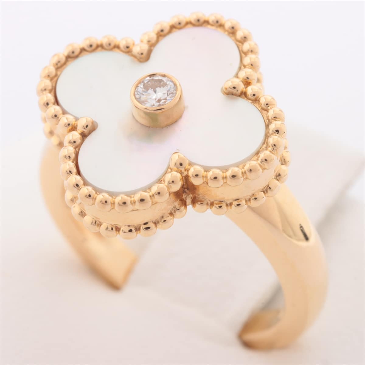 Van Cleef & Arpels Vintage Alhambra shells diamond rings 750(YG) 6.7g 46