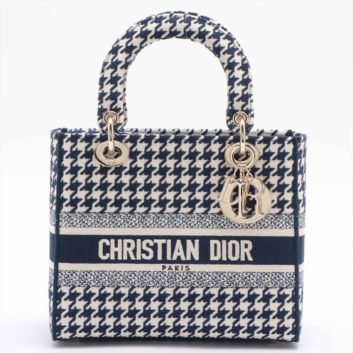 Christian Dior Lady Dee light canvas 2way handbag Navy blue