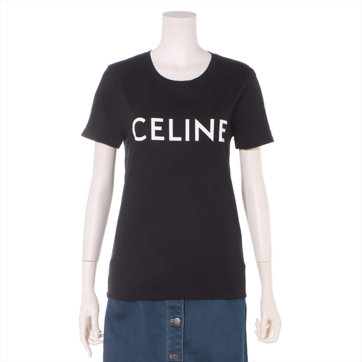 CELINE 20SS Cotton T-shirt S Ladies' Black  2X314916G Eddie period