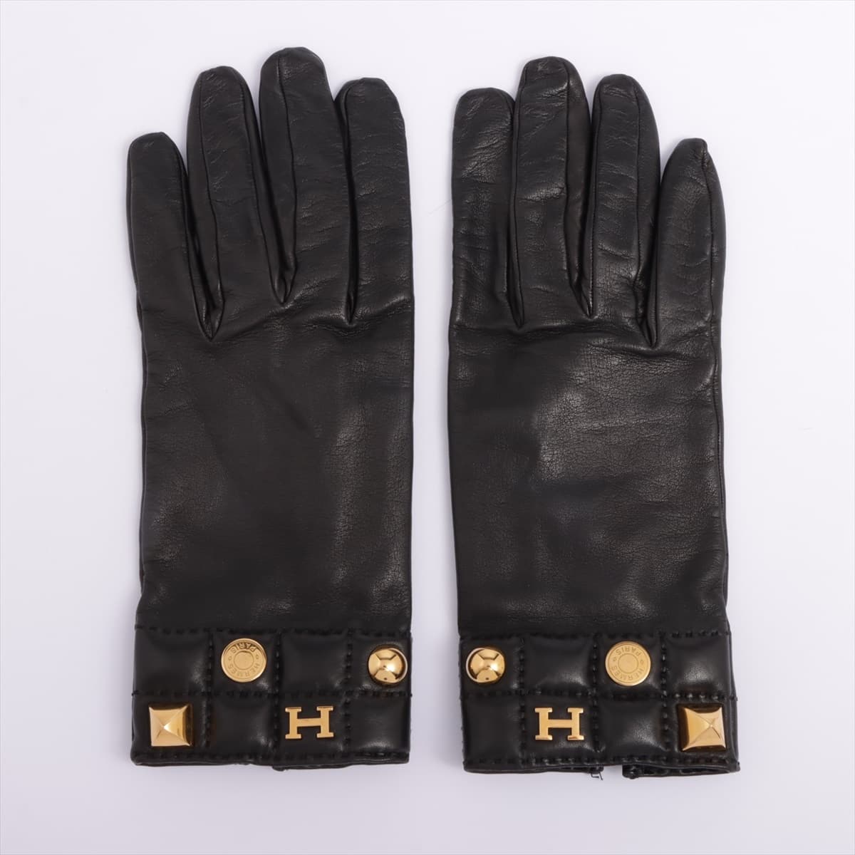 Hermès Gloves Lambskin Black