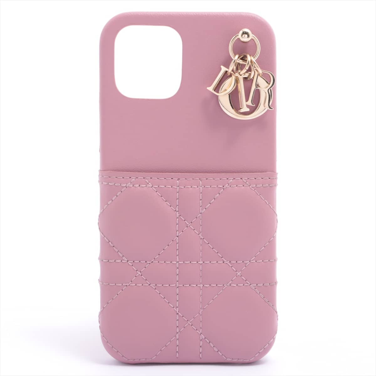 Christian Dior Lady Dior Cannage Leather Mobile phone cover Pink iPhone12Pro