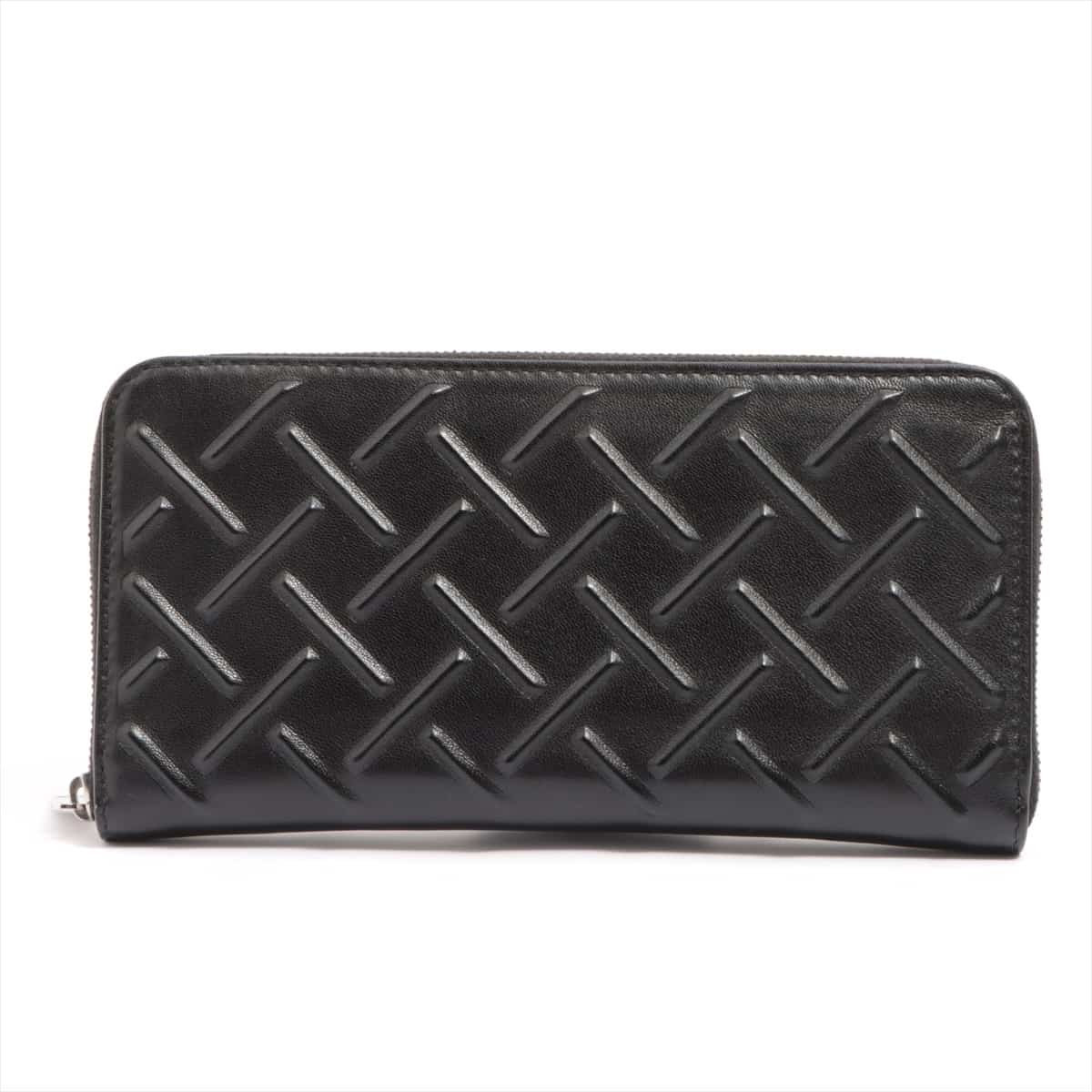Bottega Veneta Leather Round-Zip-Wallet Black
