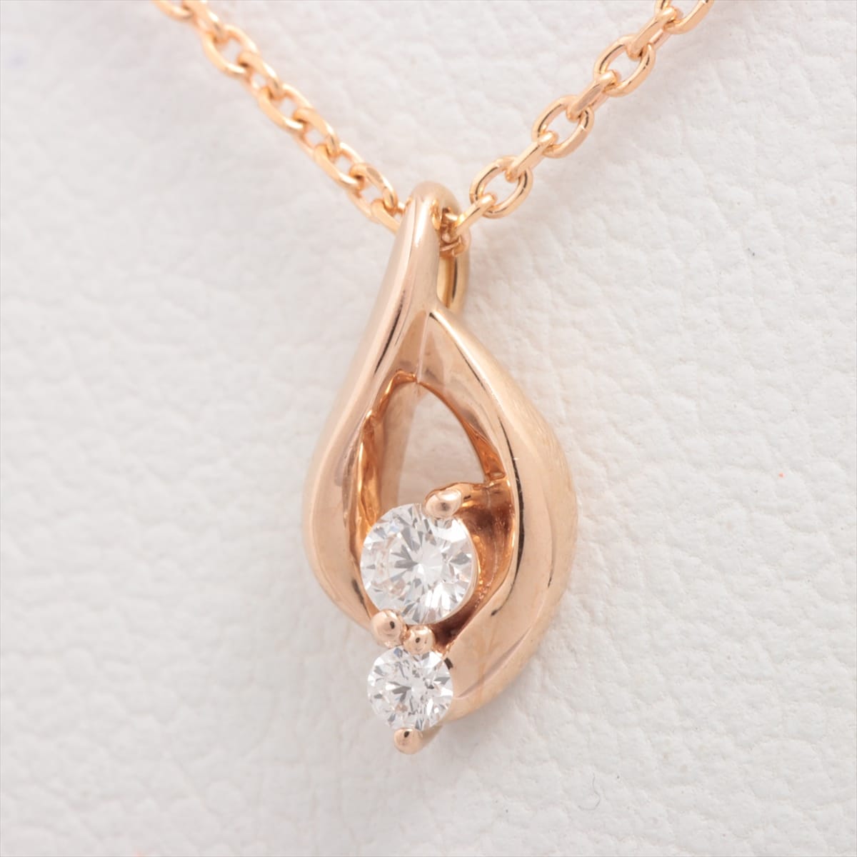 STAR JEWELRY diamond Necklace K18(PG) 1.9g 0.04