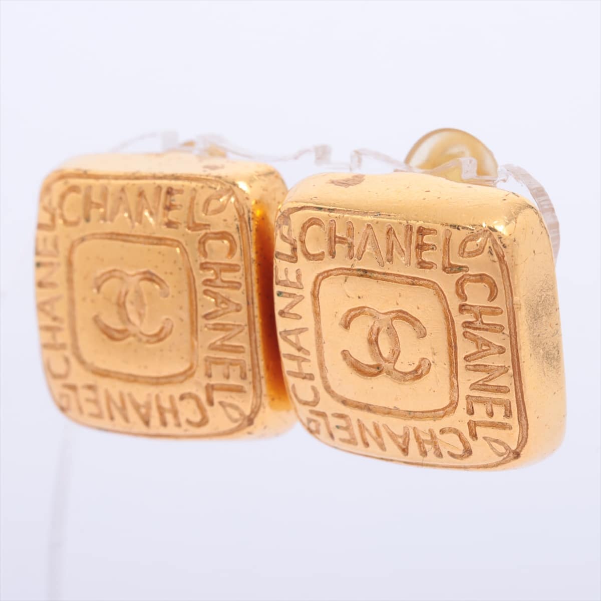 Chanel Logo 99A Earrings (for both ears) GP Gold
