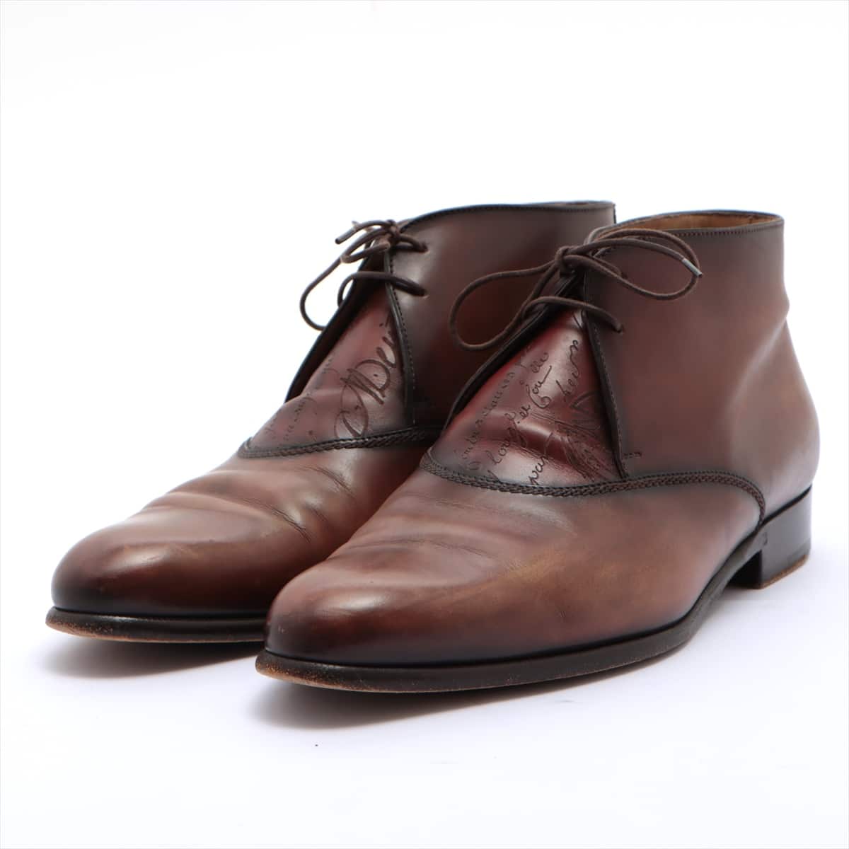 Berluti Leather Chukka Boots 8 Men's Brown With genuine shoe tree