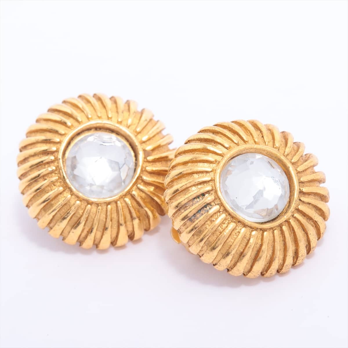 Chanel Earrings (for both ears) GP×inestone Gold