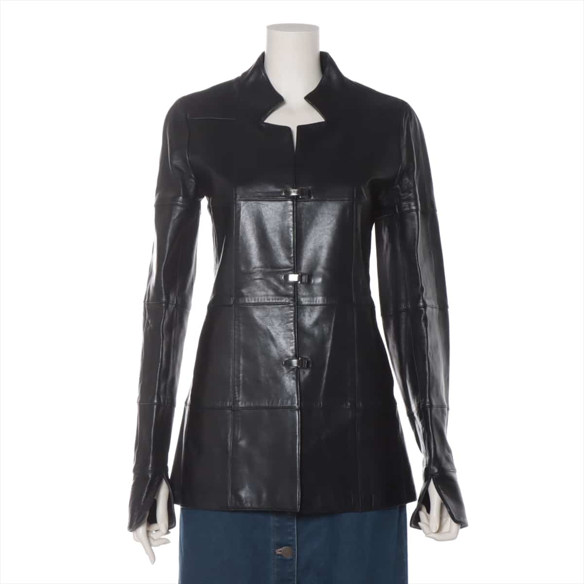 Chanel 00A Lambskin Leather jacket 34 Ladies' Black