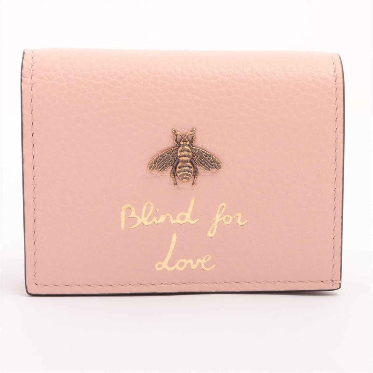 Gucci Animalier Bee 460185 Leather Wallet Pink