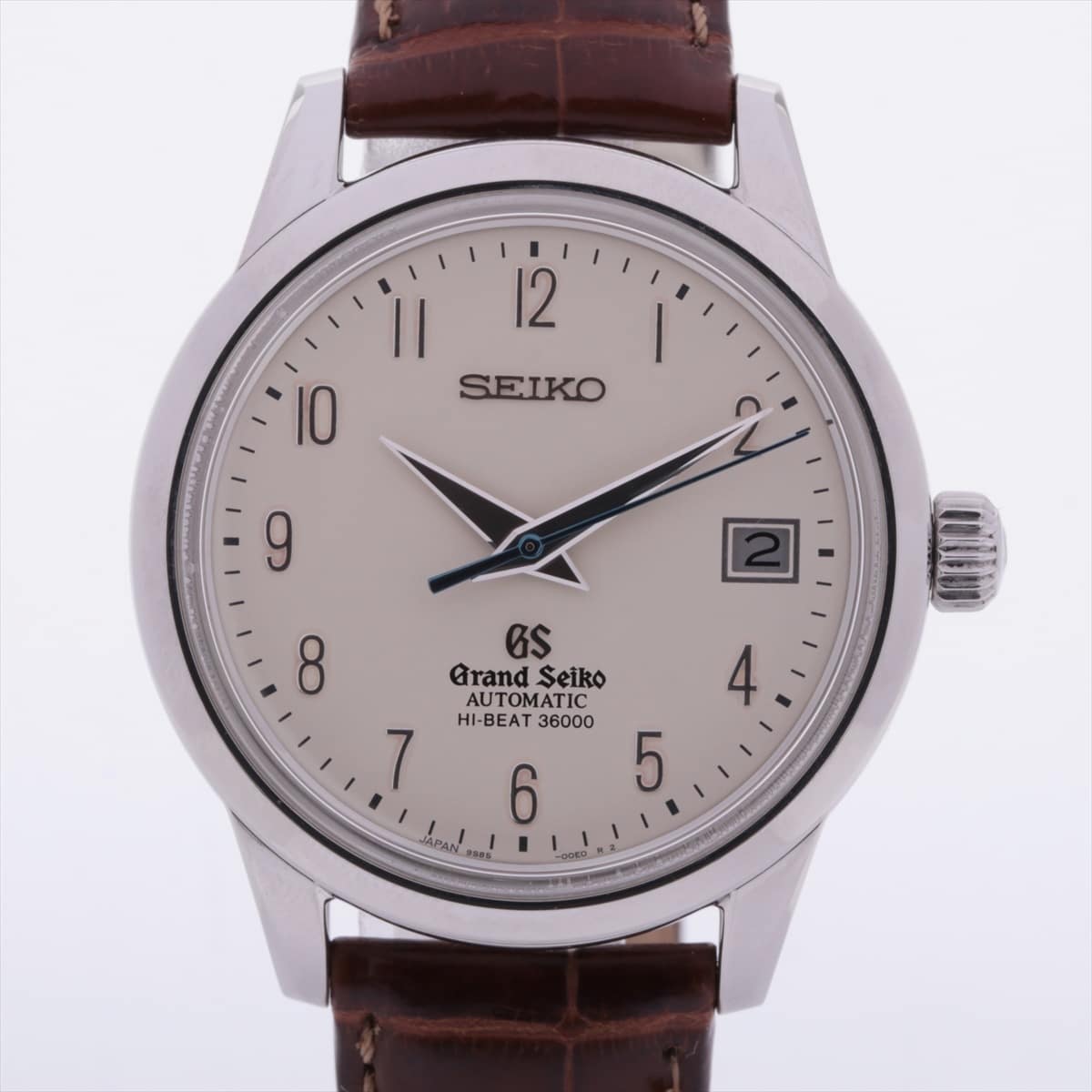 Grand Seiko Mechanical Hi-Beat SBGH013 SS & Leather AT White-Face