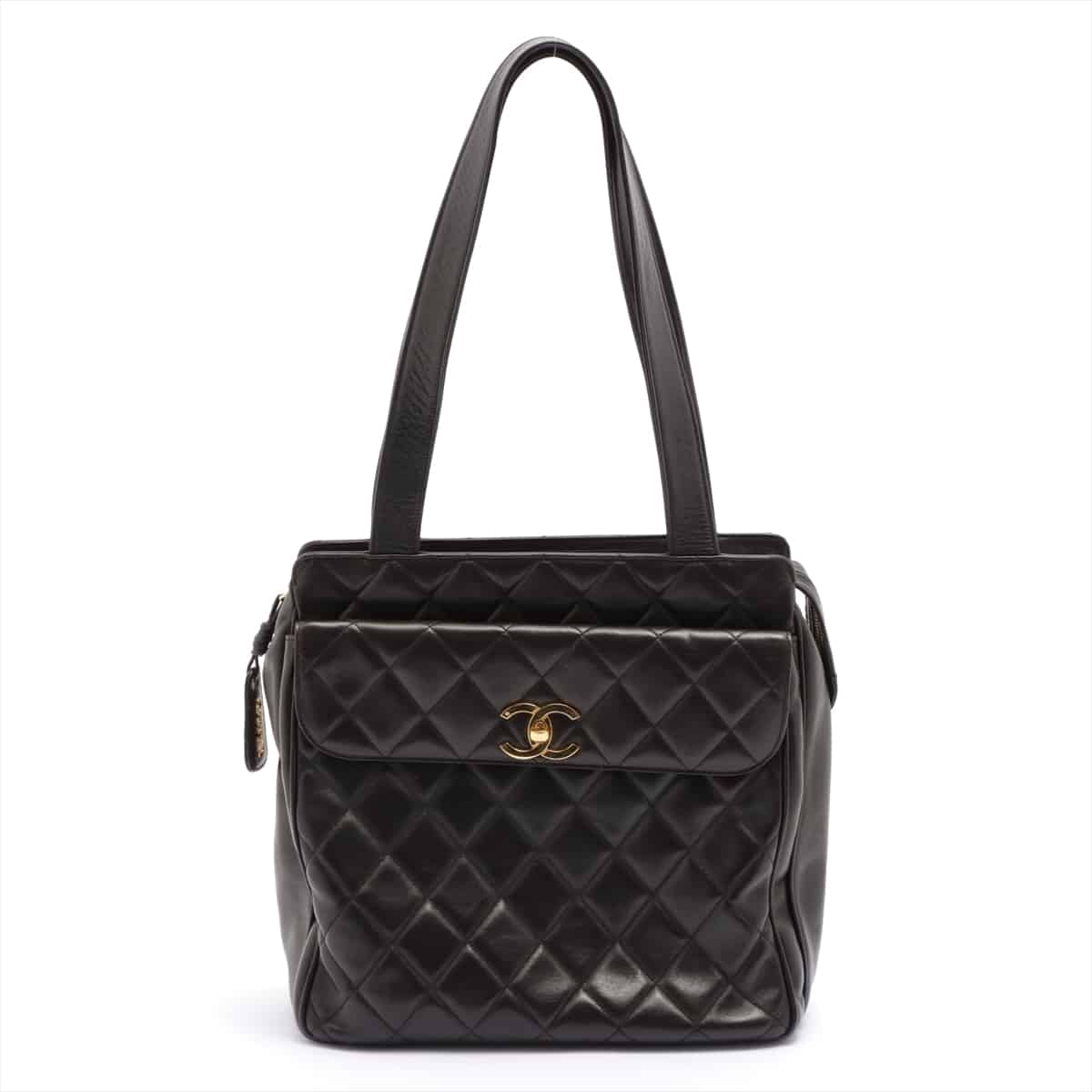 Chanel Matelasse Lambskin Tote bag Black Gold Metal fittings 3XXXXXX