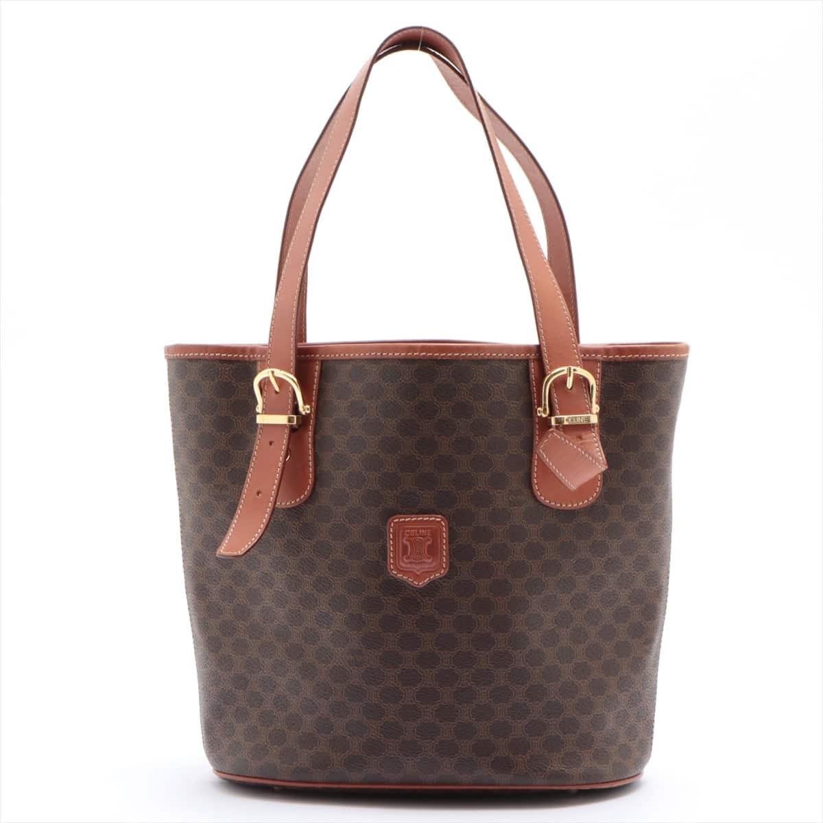 CELINE Macadam PVC & leather Hand bag Brown