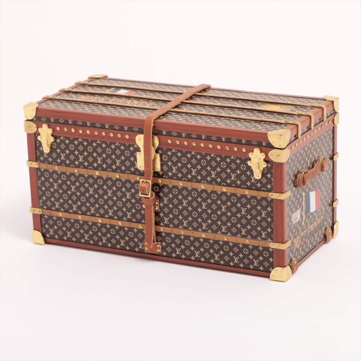 Louis Vuitton M99408 paperweight Trunk Mini mail Miss France paperweight Metallic material Brown