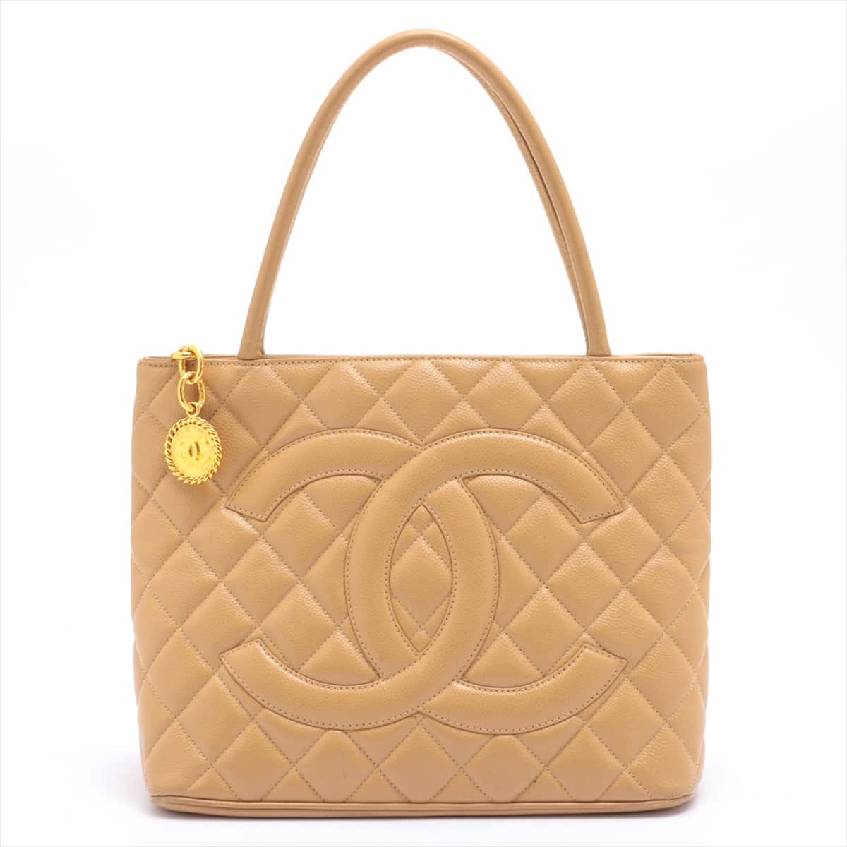 Chanel Re-release Caviarskin Tote bag Beige Gold Metal fittings 7XXXXXX