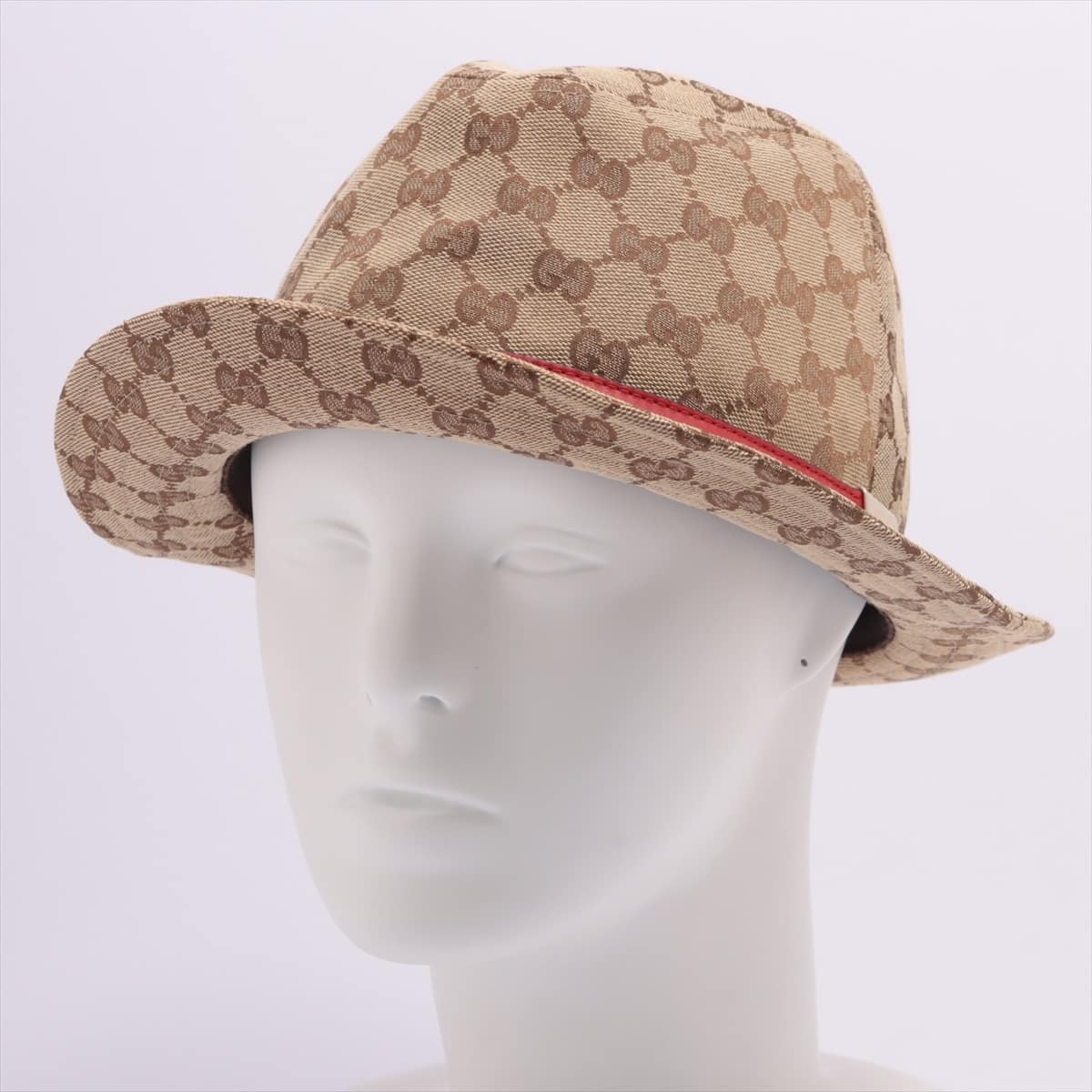 Gucci GG Canvas Hat Cotton & Polyester Beige×Brown