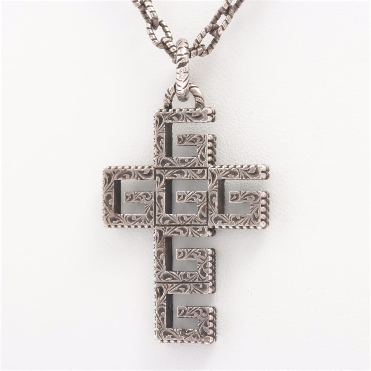 Gucci Arabesque Necklace 925 29.3g Silver Cross
