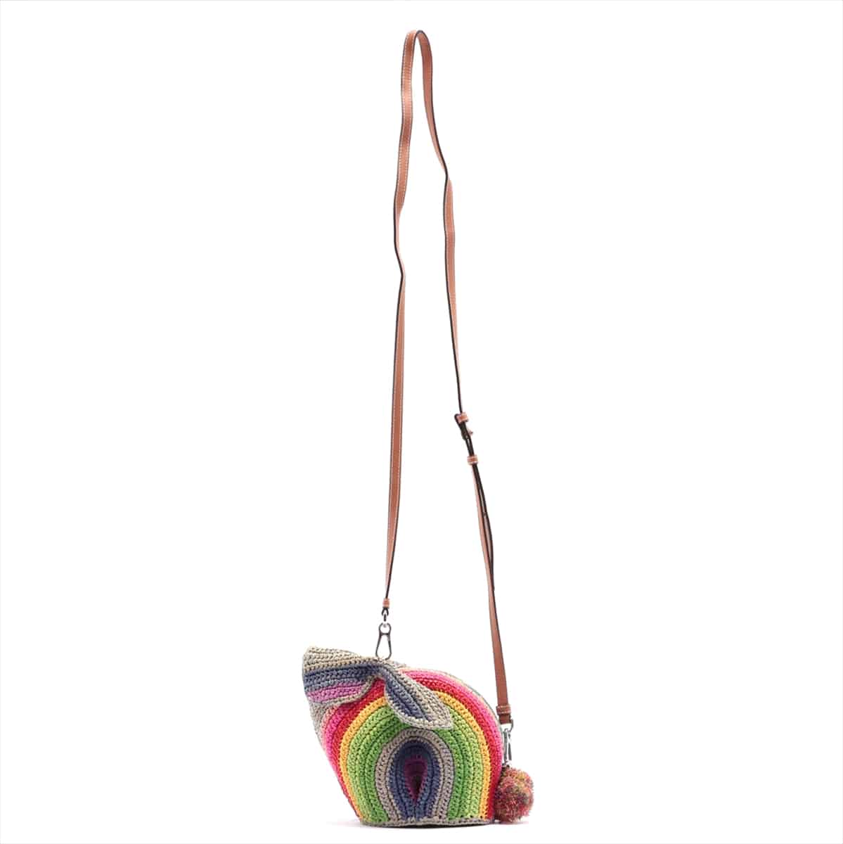 Loewe Bunny Straw & leather Shoulder bag Multicolor